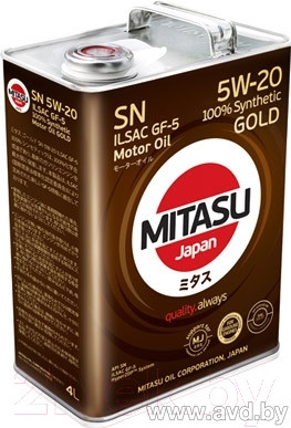 Купить Моторное масло Mitasu MJ-100 5W-20 5л в Минске.