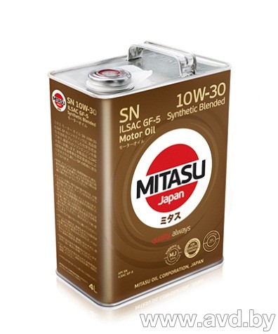 Купить Моторное масло Mitasu MJ-121 10W-30 4л в Минске.