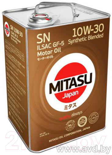 Купить Моторное масло Mitasu MJ-121 10W-30 6л  в Минске.