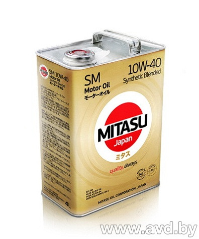 Купить Моторное масло Mitasu MJ-122 10W-40 4л в Минске.