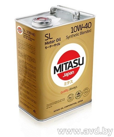 Купить Моторное масло Mitasu MJ-124 10W-40 4л  в Минске.