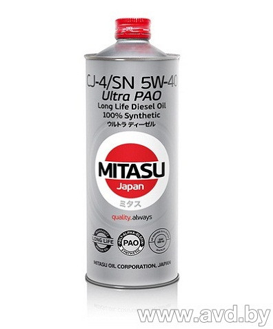 Купить Моторное масло Mitasu MJ-211 ULTRA PAO DIESEL 5W-40 1л  в Минске.