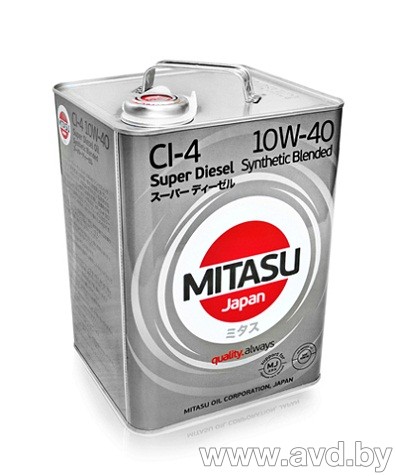 Купить Моторное масло Mitasu MJ-222 SUPER DIESEL CI-4 10W-40 6л  в Минске.