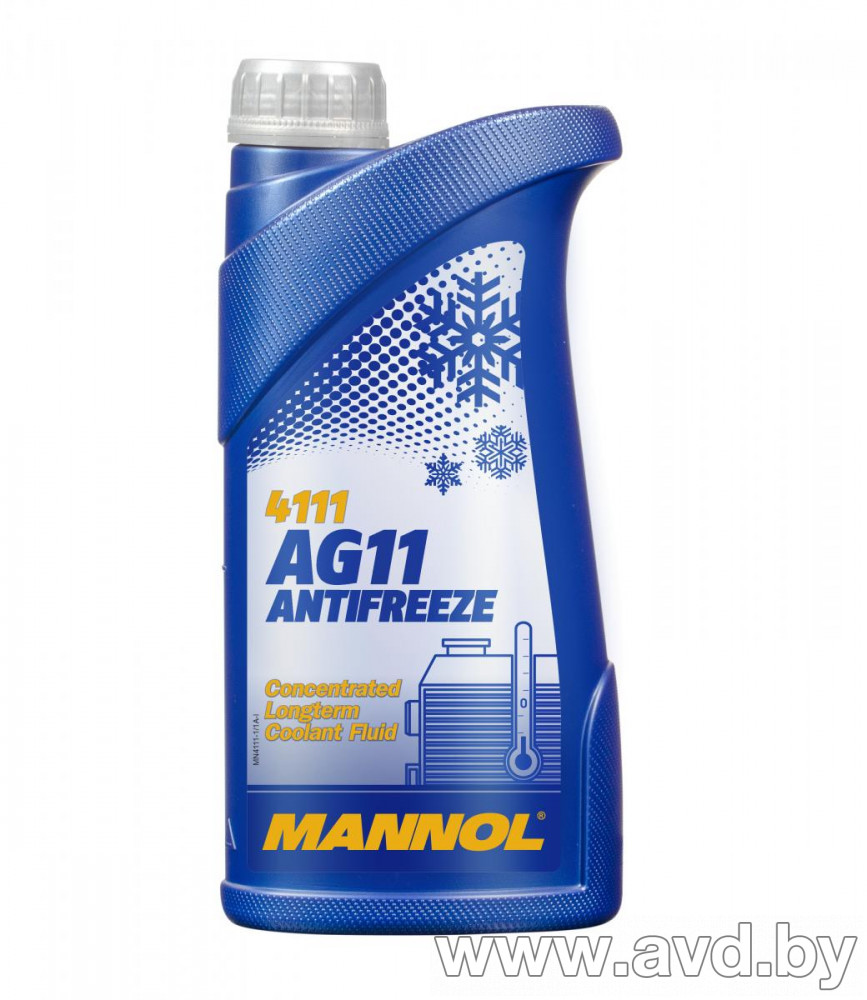 Купить Охлаждающие жидкости Mannol Antifreeze AG11-75 blue 1л  в Минске.