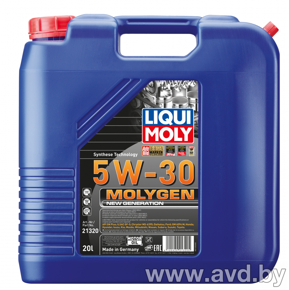 Купить Моторное масло Liqui Moly Molygen New Generation 5W-30 20л в Минске.