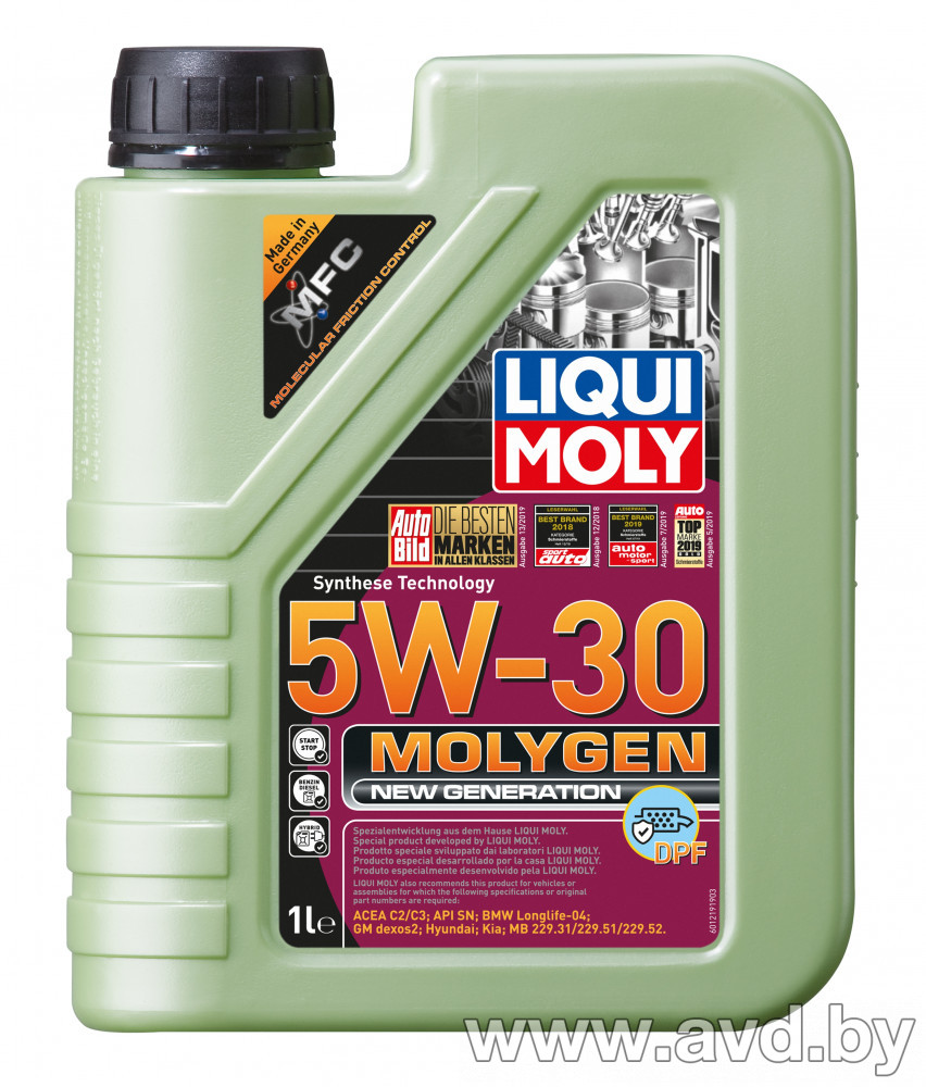 Купить Моторное масло Liqui Moly Molygen New Generation DPF 5W-30 1л в Минске.