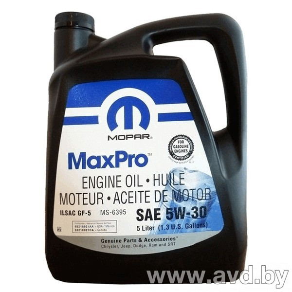 Купить Моторное масло Mopar 15W-40 (68218941AC) 3,785л  в Минске.