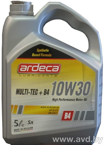 Купить Моторное масло Ardeca MULTI-TEC + B4 10W-30 5л в Минске.