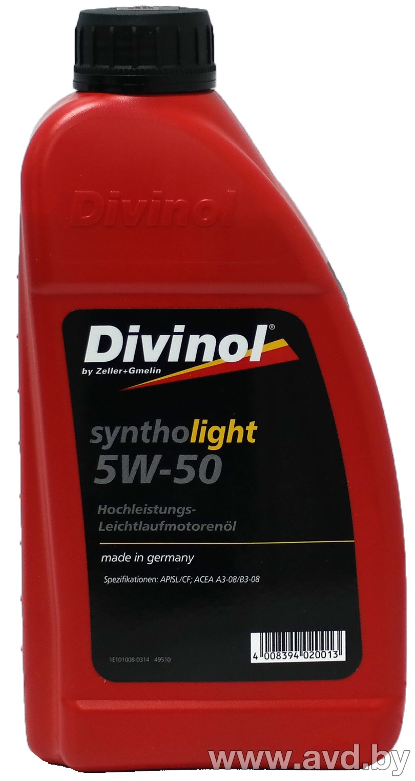 Купить Моторное масло Divinol Syntholight 5W-50 1л  в Минске.