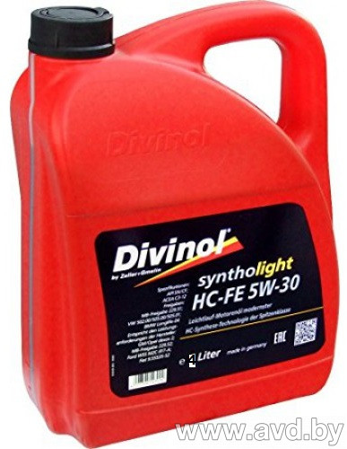 Купить Моторное масло Divinol Syntholight HC-FE 5W-30 4л в Минске.