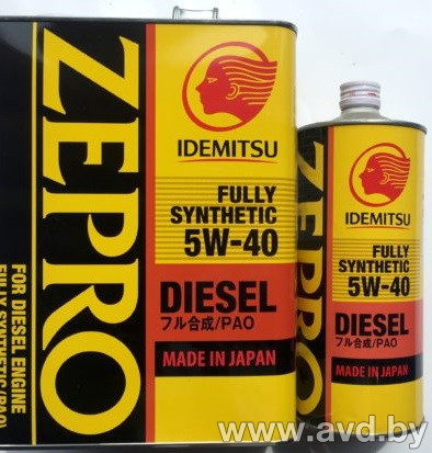 Купить Моторное масло Idemitsu Zepro Fully Synthetic 5W-40 4л  в Минске.