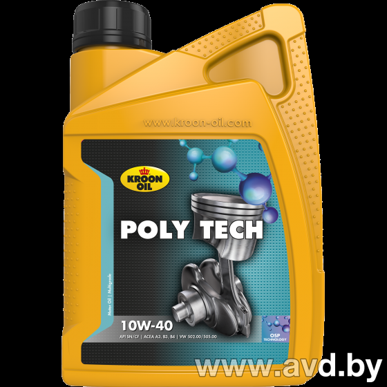 Купить Моторное масло Kroon Oil Poly Tech 10W40 1л в Минске.