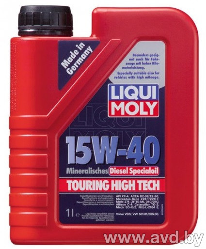 Купить Моторное масло Liqui Moly Touring High Tech Diesel-Spezial 15W-40 1л в Минске.
