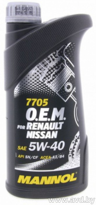 Купить Моторное масло Mannol O.E.M. for Renault Nissan 5W-40 1л в Минске.