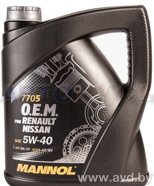 Купить Моторное масло Mannol O.E.M. for Renault Nissan 5W-40 4л в Минске.
