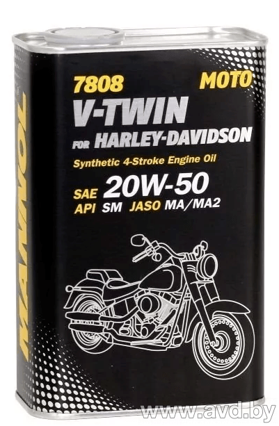 Купить Моторное масло Mannol V-Twin 20W-50 4T 1л в Минске.
