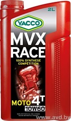 Купить Моторное масло Yacco MVX Race 4T 10W-60 2л  в Минске.