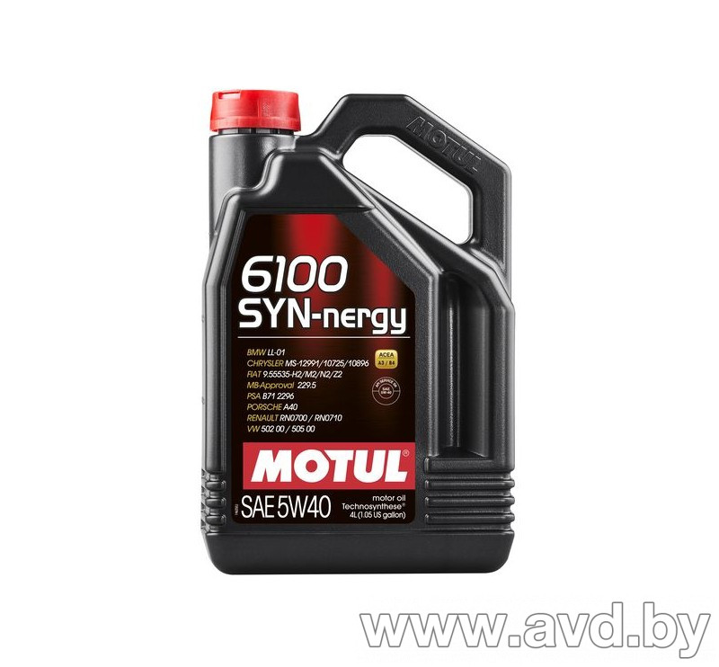Купить Моторное масло Motul 6100 Syn-Nergy 5W-40 4л в Минске.