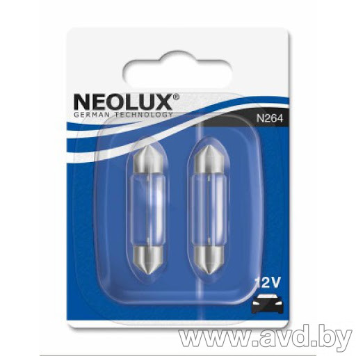 Купить Лампы автомобильные NEOLUX C10W Original Line 2шт (N264-02B)  в Минске.