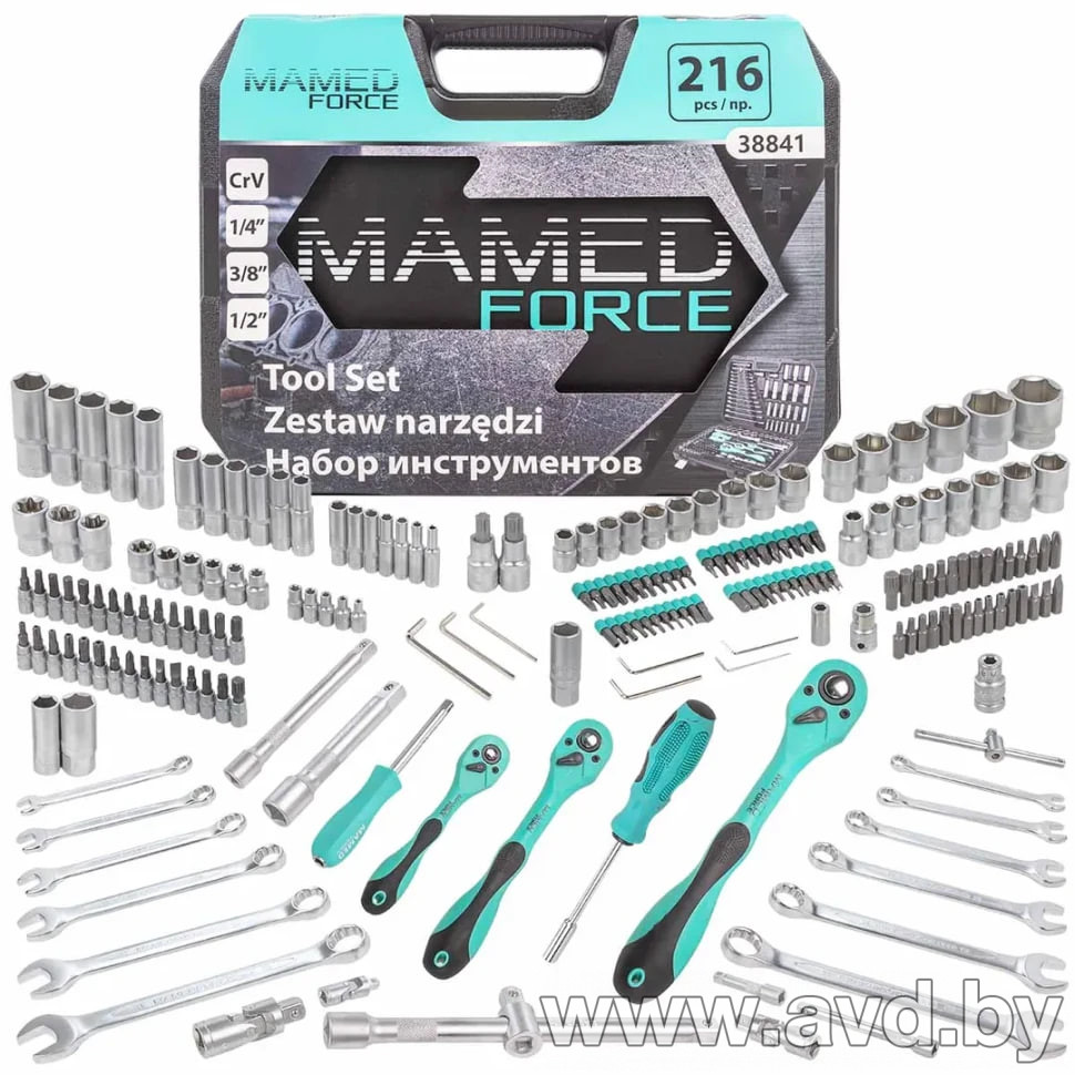 Купить Наборы инструментов MAMEDFORCE 216 предметов 6 граней (MF-38841)  в Минске.