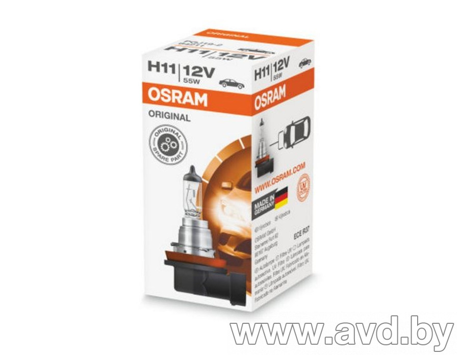 Купить Лампы автомобильные Osram Original Line H11 1шт [64211]  в Минске.