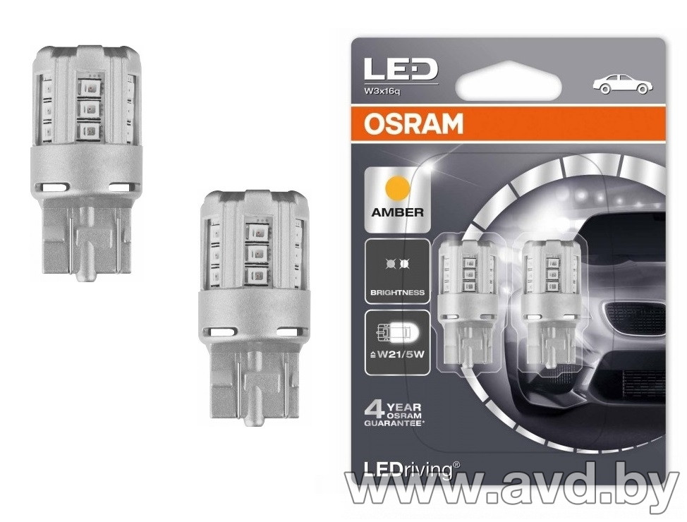 Купить Лампы автомобильные Osram LEDriving Standard W21/5W 2шт (7715YE-02B)  в Минске.