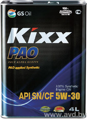 Купить Моторное масло Kixx PAO 5W-30 4л  в Минске.