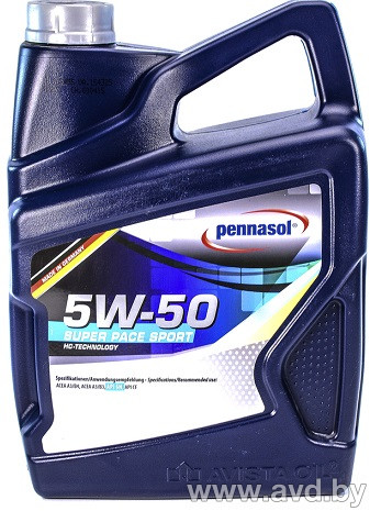 Купить Моторное масло Pennasol Super Pace Sport 5W-50 5л  в Минске.