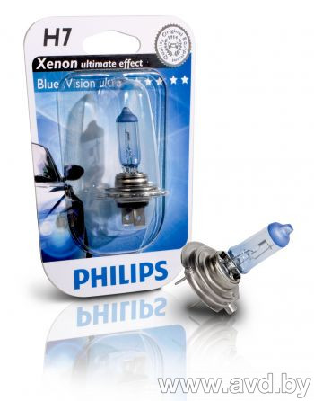 Купить Лампы автомобильные Philips H7 BlueVision 1шт (12972BVB1)  в Минске.