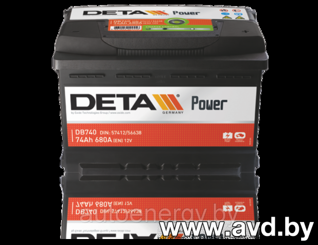 Купить Автомобильные аккумуляторы DETA Power DB450 (45 А·ч) в Минске.