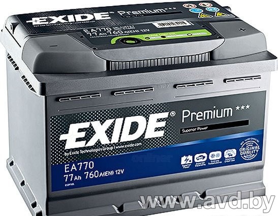 Купить Автомобильные аккумуляторы Exide Premium EA531 (53 А/ч) в Минске.