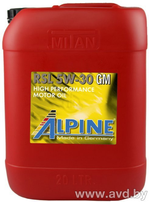 Купить Моторное масло Alpine RSL 5W-30 GM 20л  в Минске.