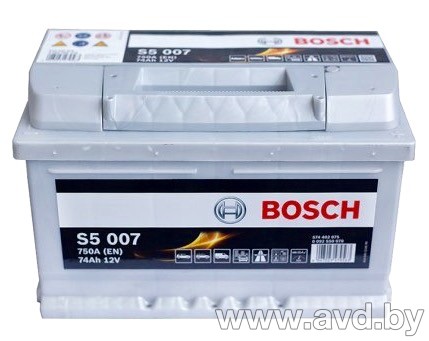 Купить Автомобильные аккумуляторы Bosch S5 007 (574402075) 74 А/ч  в Минске.