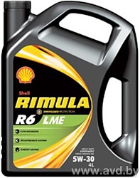 Купить Моторное масло Shell Rimula R6 ME 5W-30 4л  в Минске.