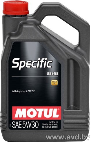 Купить Моторное масло Motul Specific 229.52 5W-30 5л в Минске.