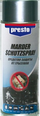 Купить Автокосметика и аксессуары Presto Средство защиты от грызунов 400мл (217708)  в Минске.