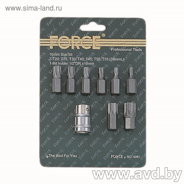 Купить Наборы инструментов FORSAGE Набор бит торкс с битодержателем 9пр (F-3094) в Минске.