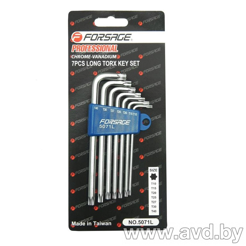 Купить Наборы инструментов FORSAGE Набор ключей TORX Г-образных длинных 7пр (F-5071L) в Минске.