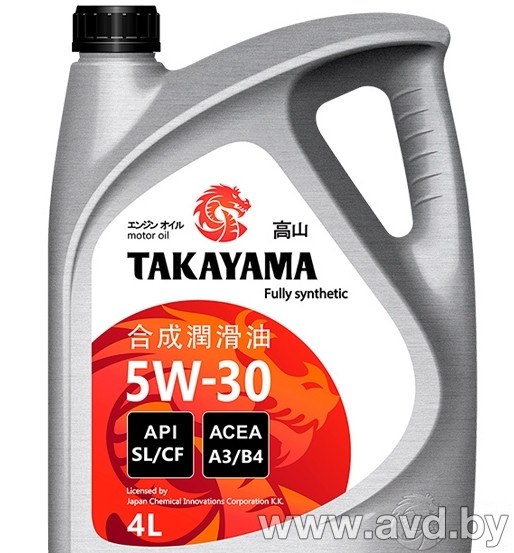 Купить Моторное масло Takayama 5W-30 API SL/CF 4л  в Минске.