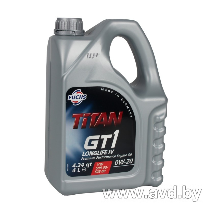 Купить Моторное масло Fuchs Titan GT1 LONGLIFE IV 0W-20 5л в Минске.