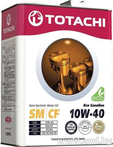 Купить Моторное масло Totachi Eco Gasoline Semi-Synthetic SN/CF 10W-40 4л  в Минске.