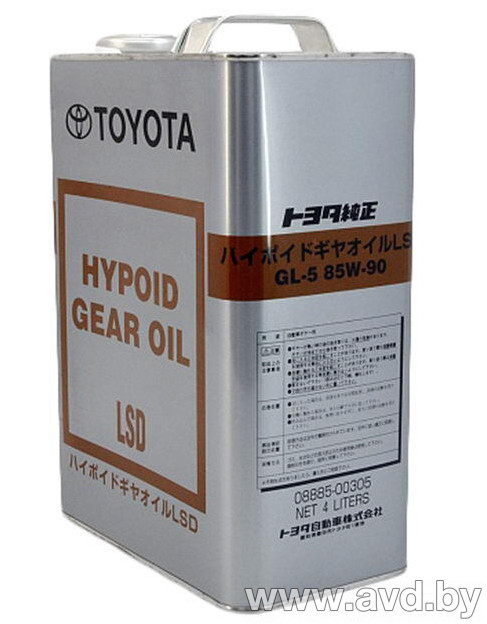 Купить Трансмиссионное масло Toyota Hypoid Gear Oil 85W-90 (08885-00305) 4л  в Минске.