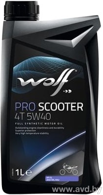 Купить Моторное масло Wolf PRO Scooter 4T 5W-40 1л в Минске.