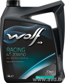 Купить Моторное масло Wolf Racing 4T 20W-50 4л в Минске.
