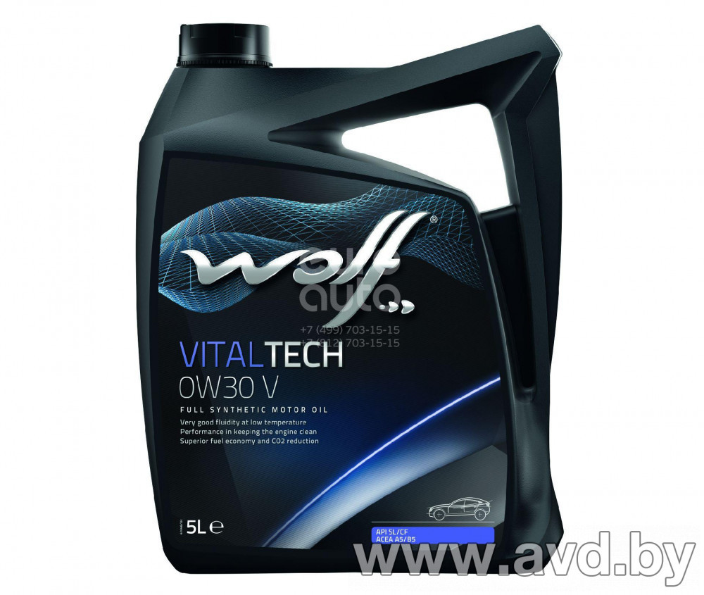 Купить Моторное масло Wolf VitalTech 0W-30 V 5л  в Минске.