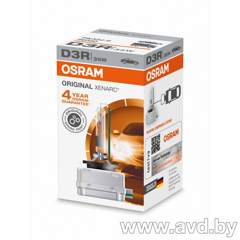 Купить Лампы автомобильные Osram Xenarc Original D3R 1шт (66350)  в Минске.