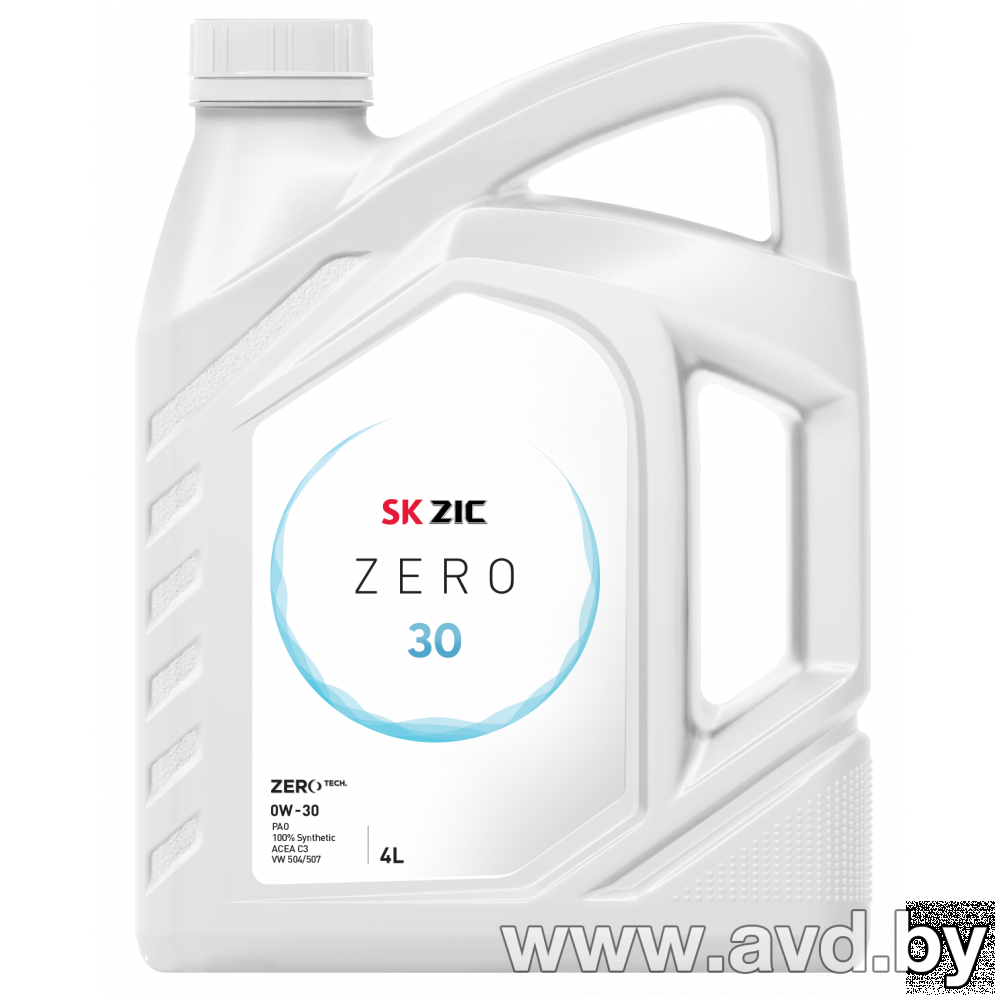 Купить Моторное масло ZIC Zero 30 0W-30 4л в Минске.