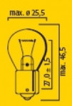 Купить Лампы автомобильные Flosser 12V 18W BA15s 1шт [4671]  в Минске.